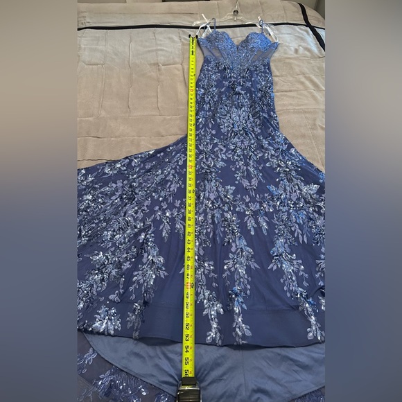 Gorgeous Ellie Wilde Prom Dress sz4 Dusk blue periwinkle EW36003 sequin & lace - Picture 8 of 17